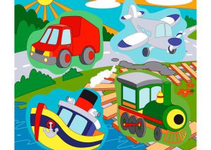 Transport wooden puzzle