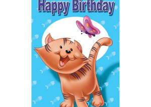 Cat Card Blue