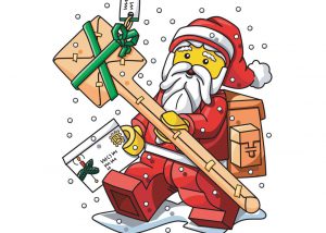 LEGO Santa delivering
