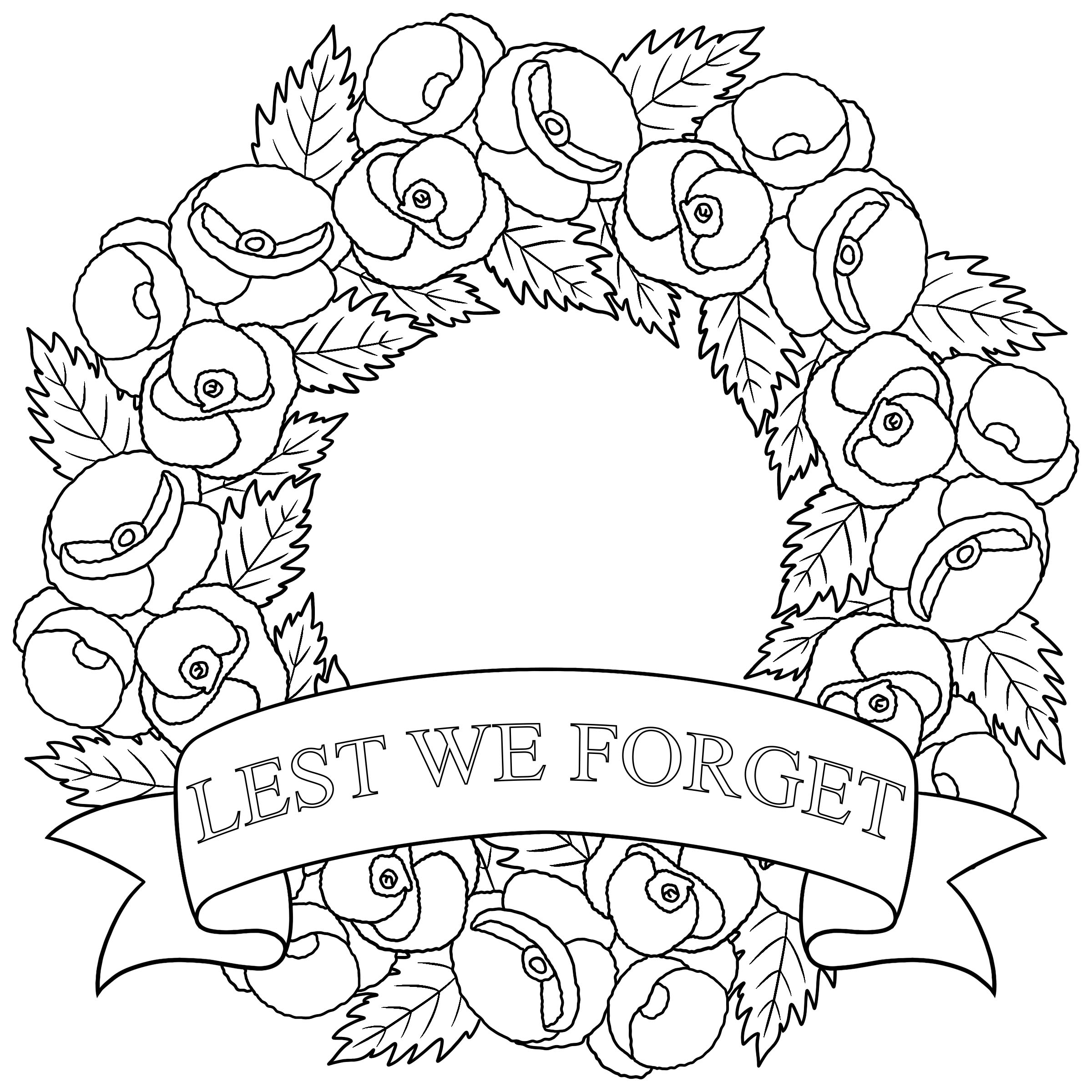 Remembrance Day Poppy Colouring Page