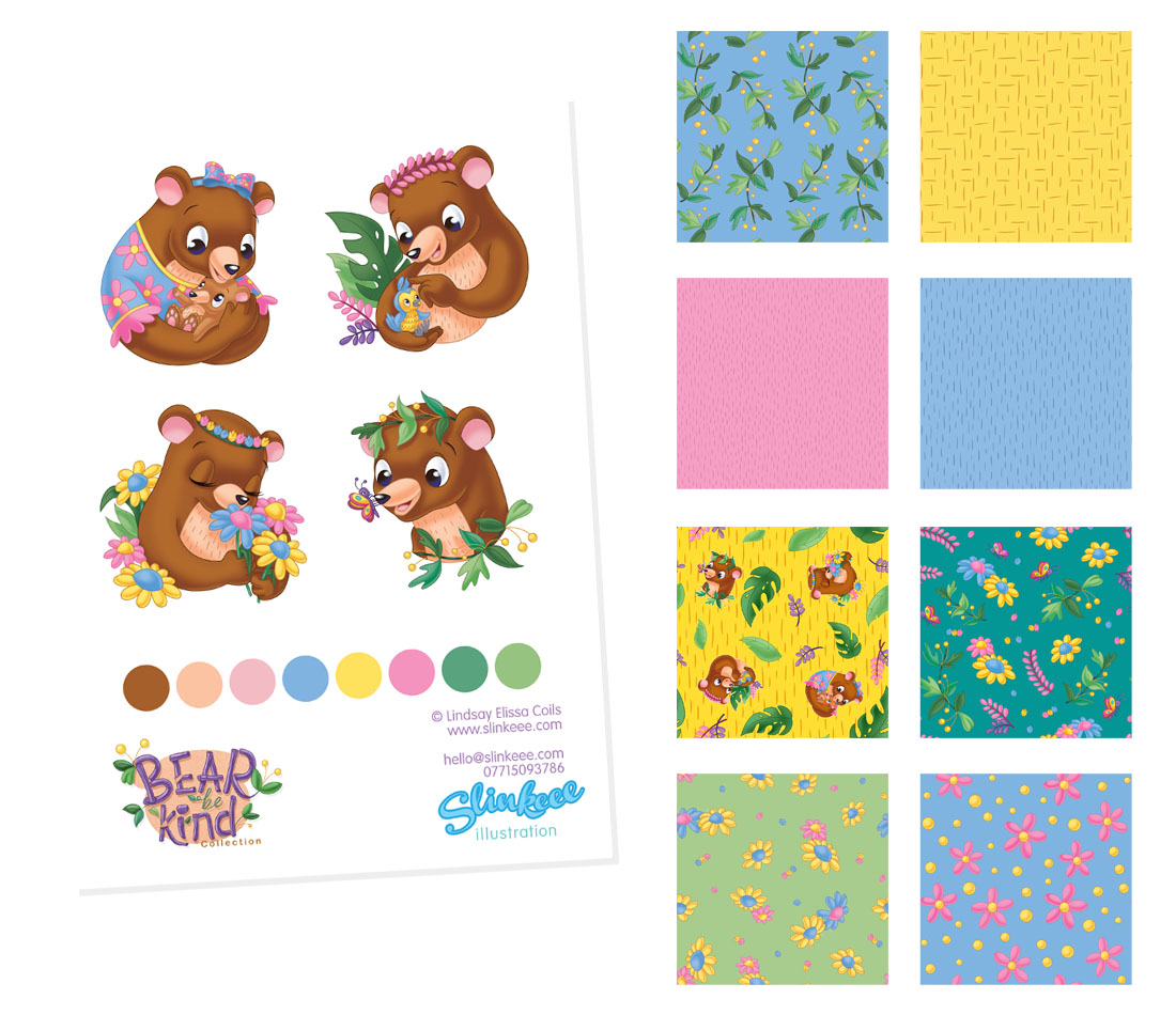 Bear Be Kind bears and swatches