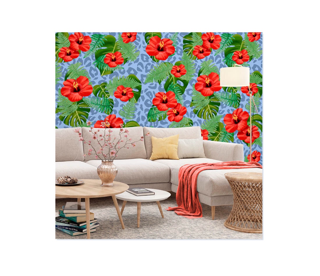 Flores Tropicais wallpaper mock up