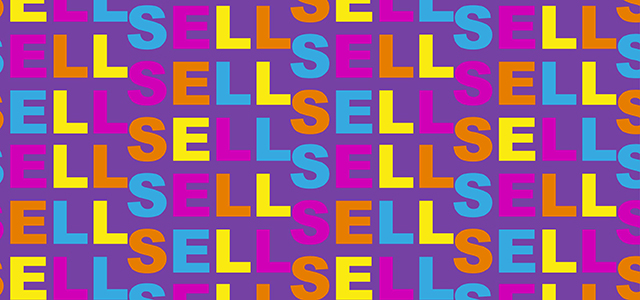 Banner with the word SELL repeated